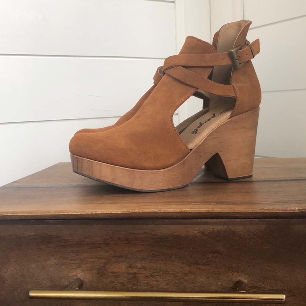 Free People Tan Platform Heels